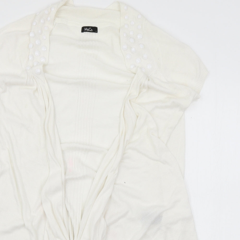 Marks and Spencer Womens White  Knit Cardigan Jumper Size L