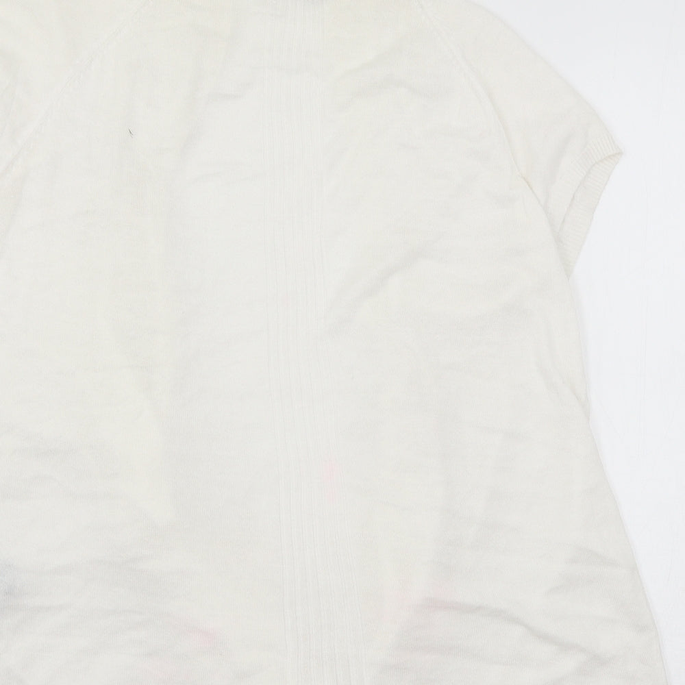 Marks and Spencer Womens White  Knit Cardigan Jumper Size L
