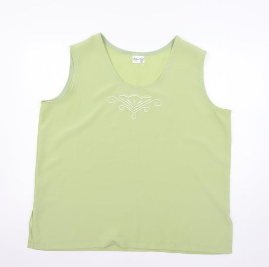 Michael Gold Womens Green   Basic Blouse Size 2XL