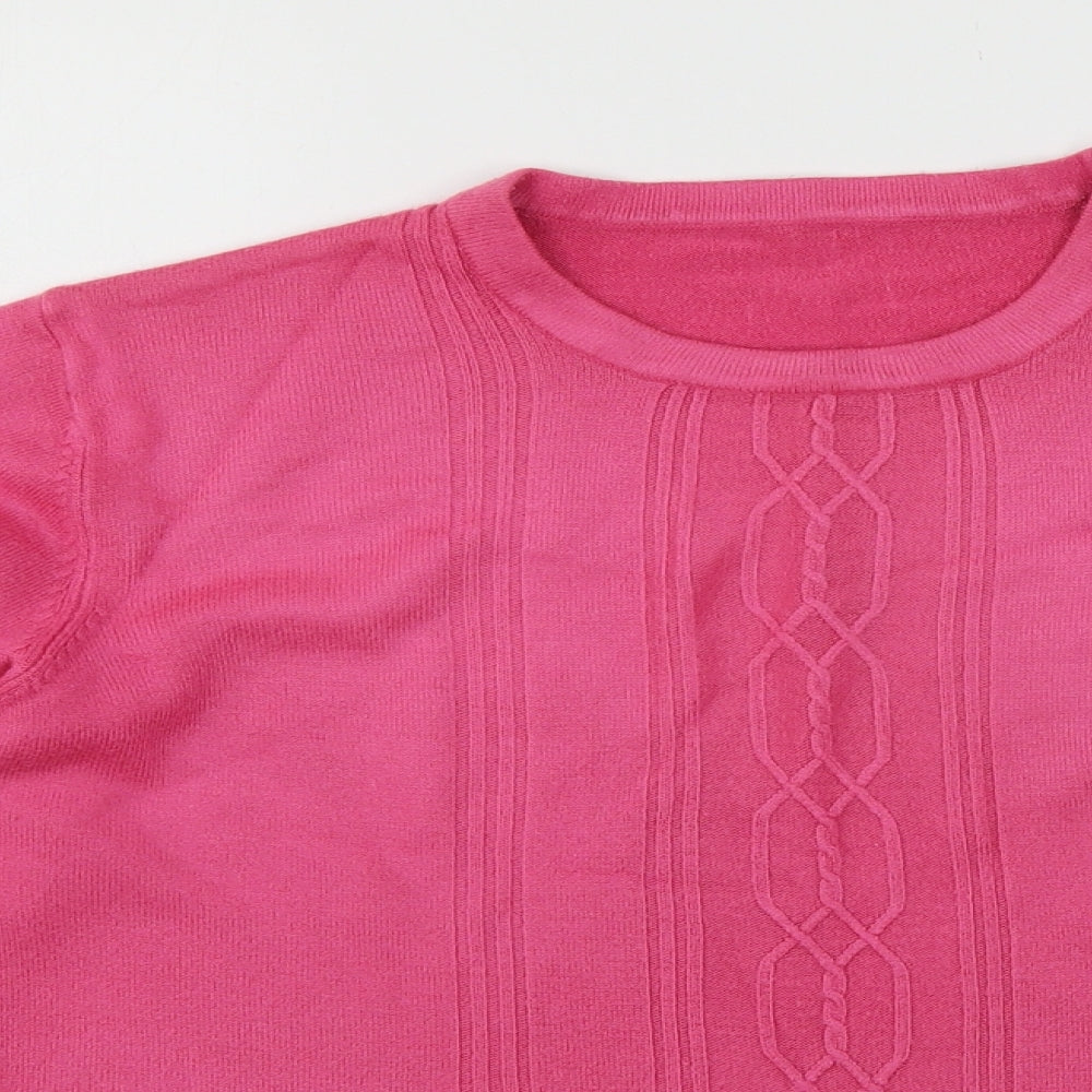 Sarah Hamilton Womens Pink  Knit Pullover Jumper Size L