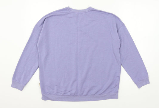 Love to Lounge Womens Blue Solid Jersey Top Pyjama Top Size 10