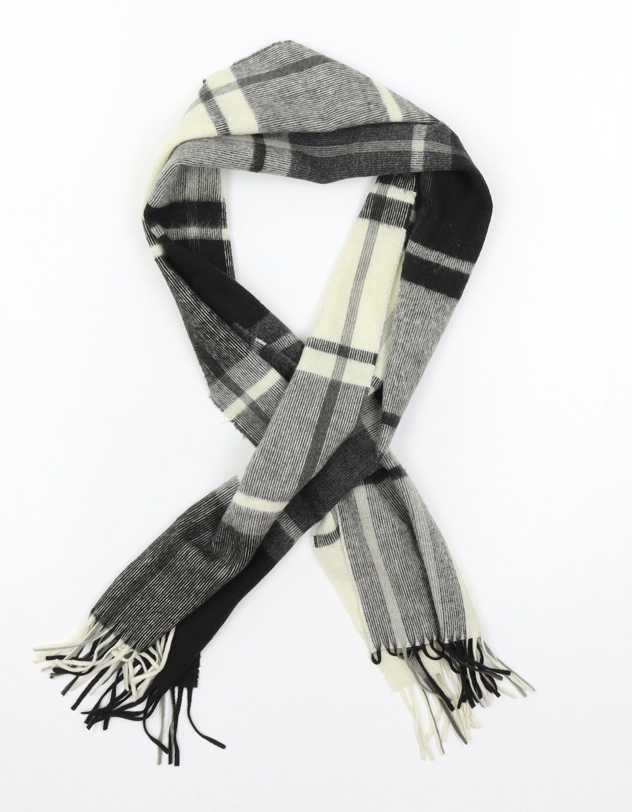 Preworn Womens Multicoloured Plaid Knit  Scarf