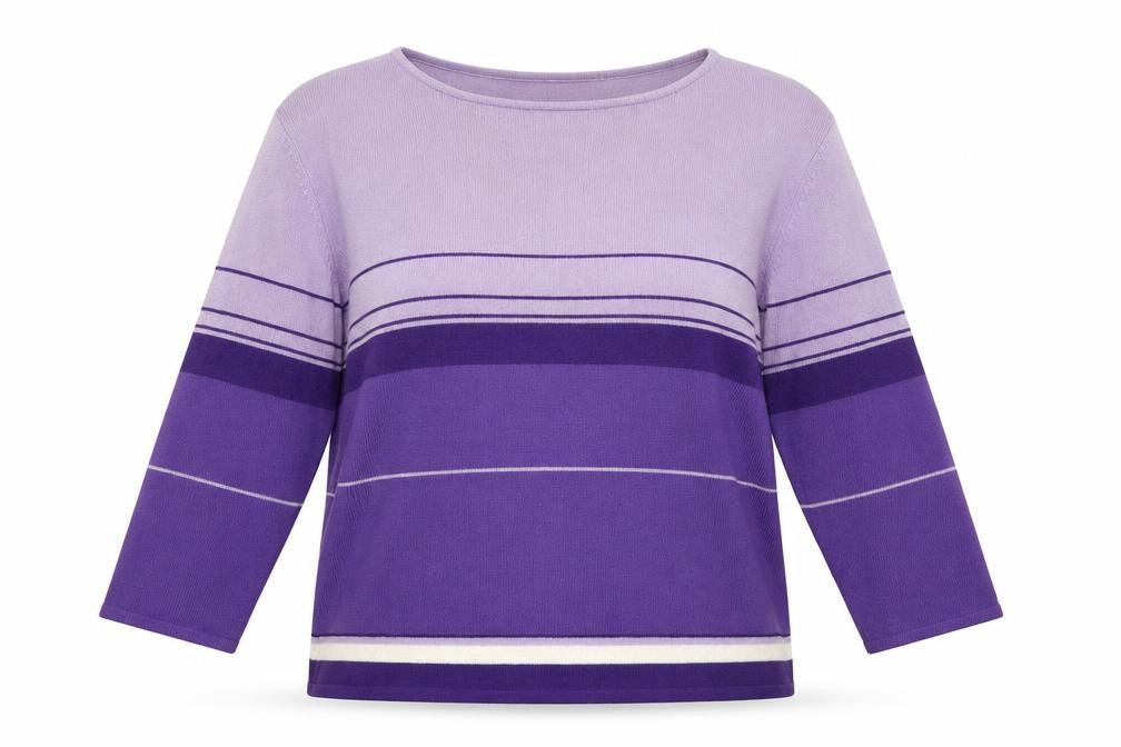Planet Womens Purple Striped Knit Pullover Jumper Size L