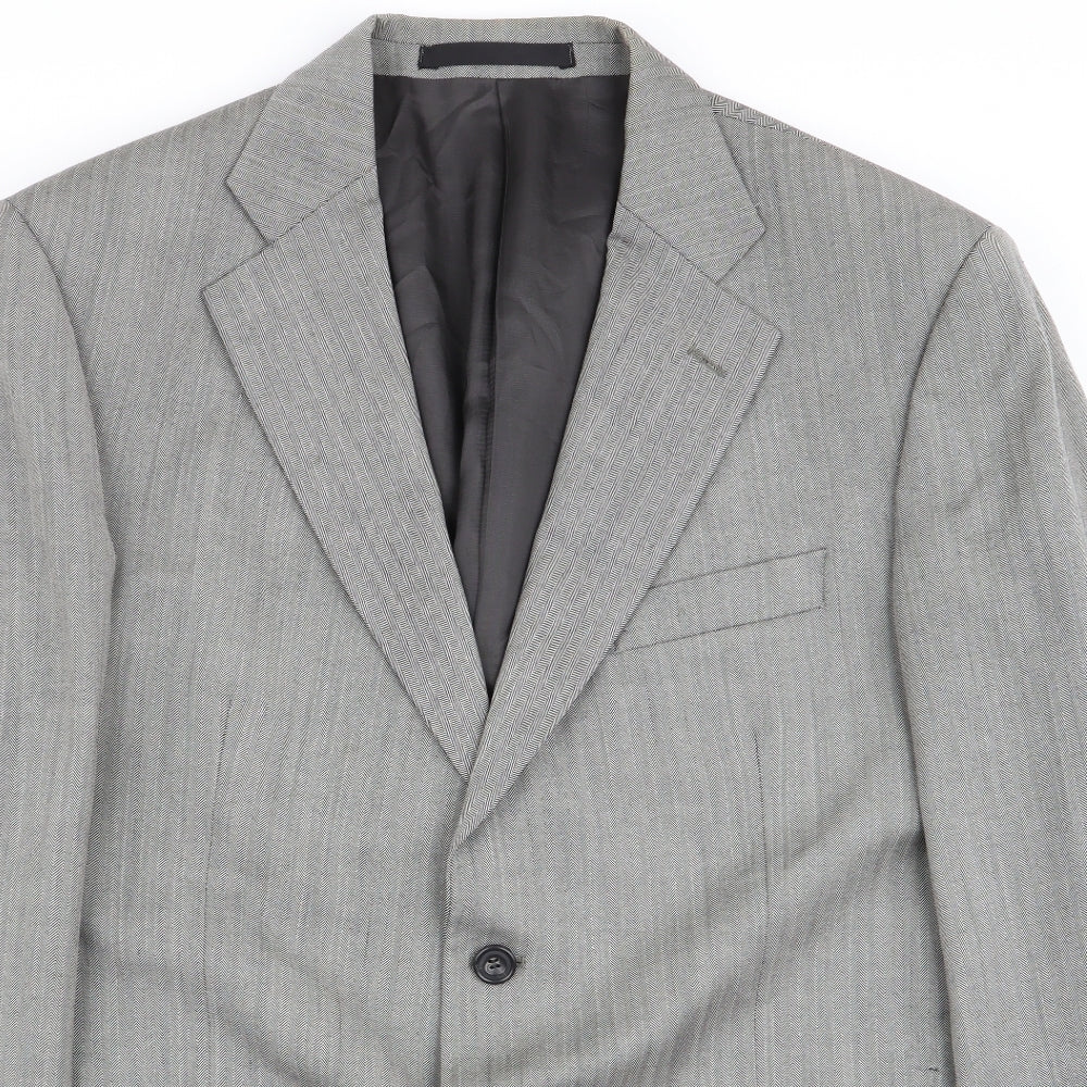 M&S Mens Grey Geometric  Jacket Blazer Size M