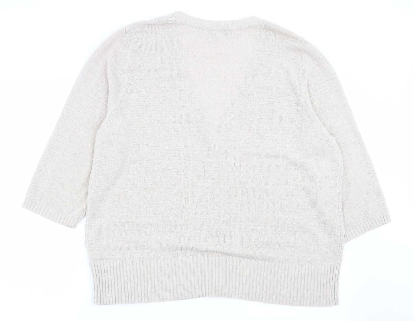BM Womens Beige   Cardigan Jumper Size L