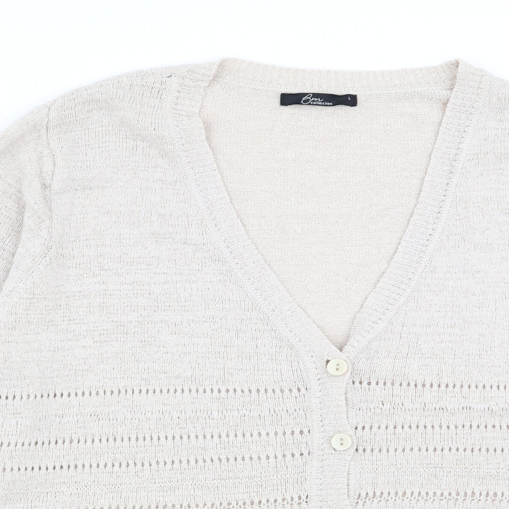 BM Womens Beige   Cardigan Jumper Size L