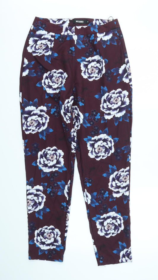 Missguided Womens Purple Floral  Trousers  Size 10 L28 in