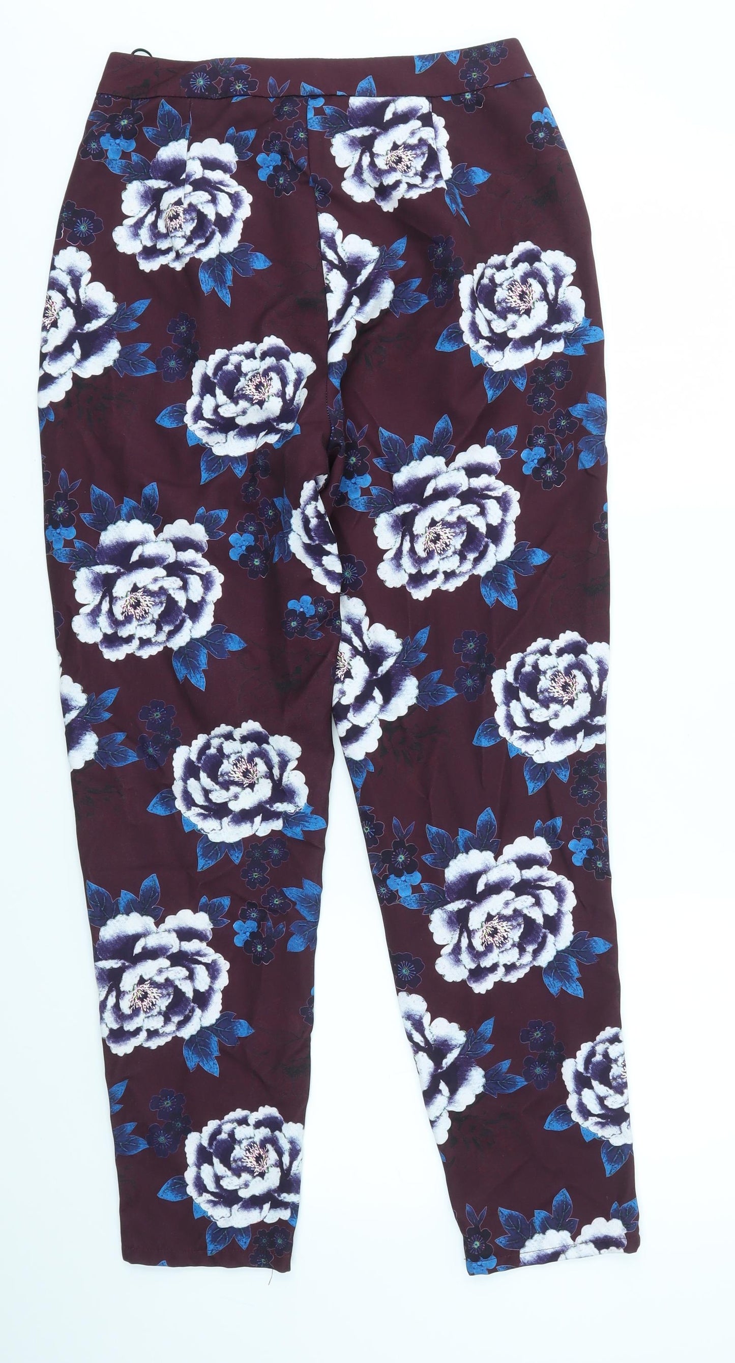 Missguided Womens Purple Floral  Trousers  Size 10 L28 in