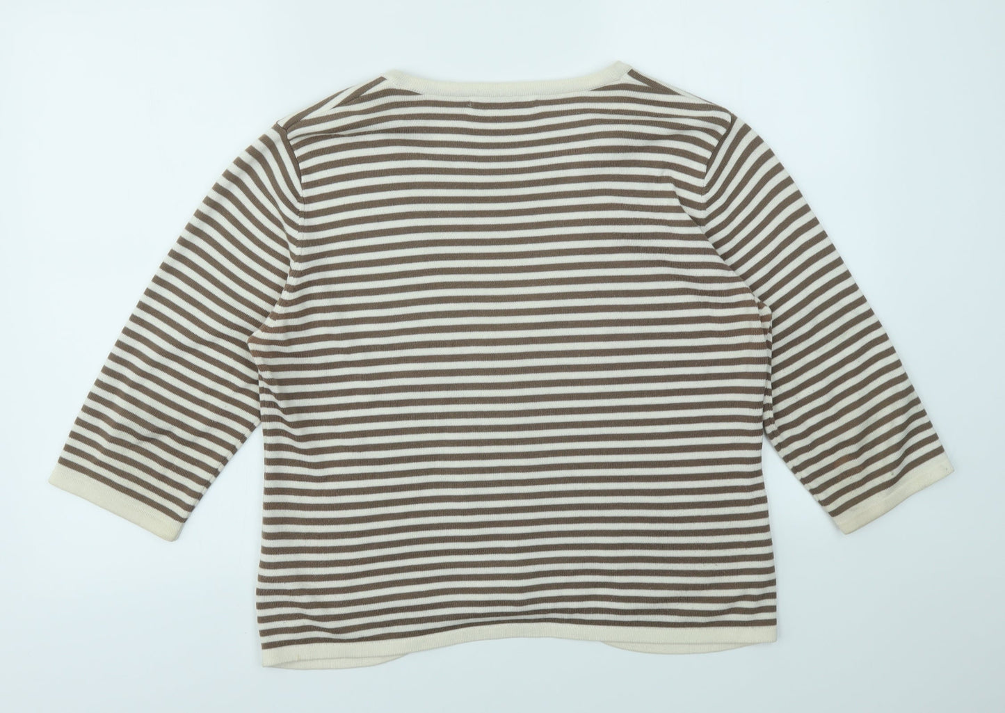 Emreco Womens Brown Striped  Pullover Jumper Size 14