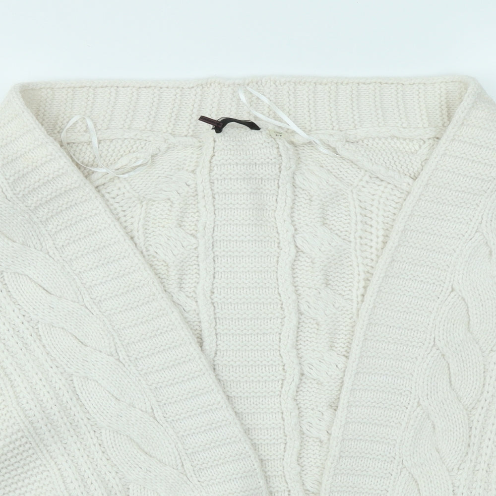 Preworn Womens White   Cardigan Jumper Size S