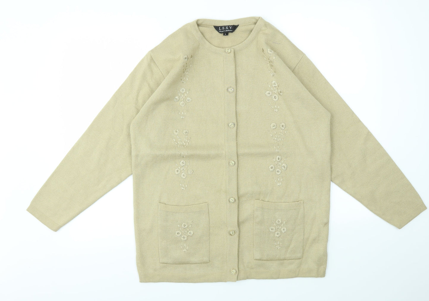 LEXY Womens Beige   Cardigan Jumper Size L