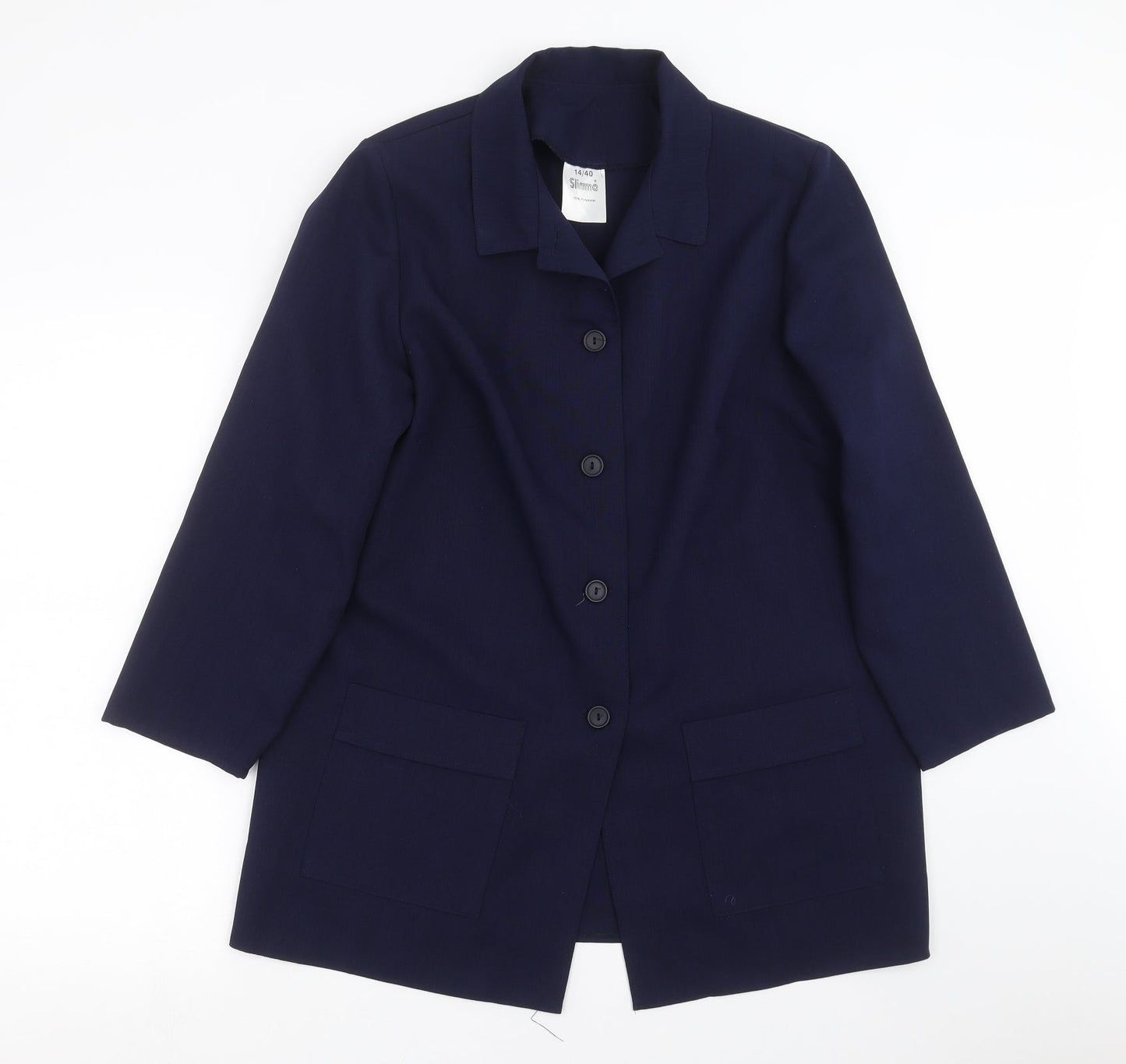Slimma  Womens Blue   Jacket Suit Jacket Size 14