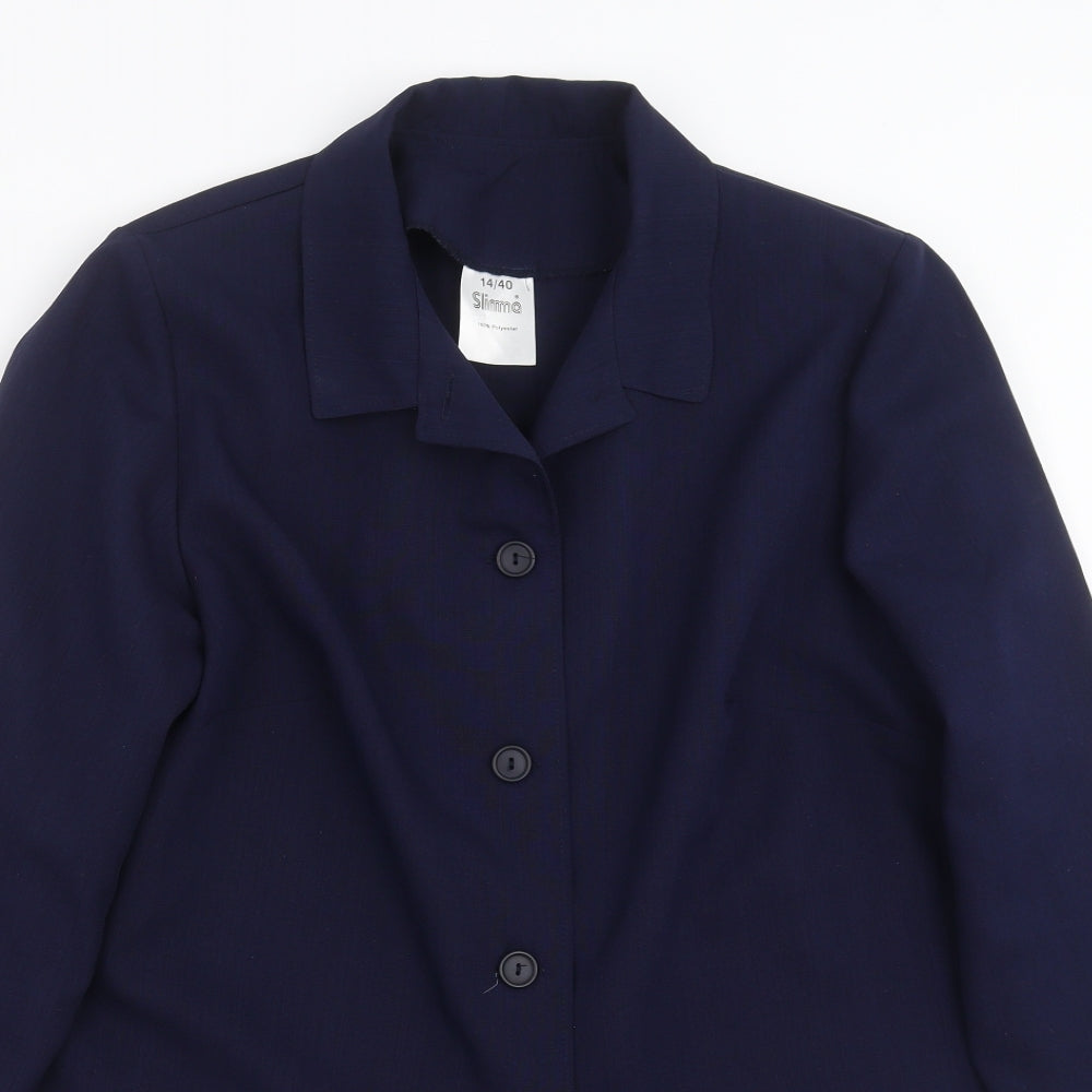 Slimma  Womens Blue   Jacket Suit Jacket Size 14
