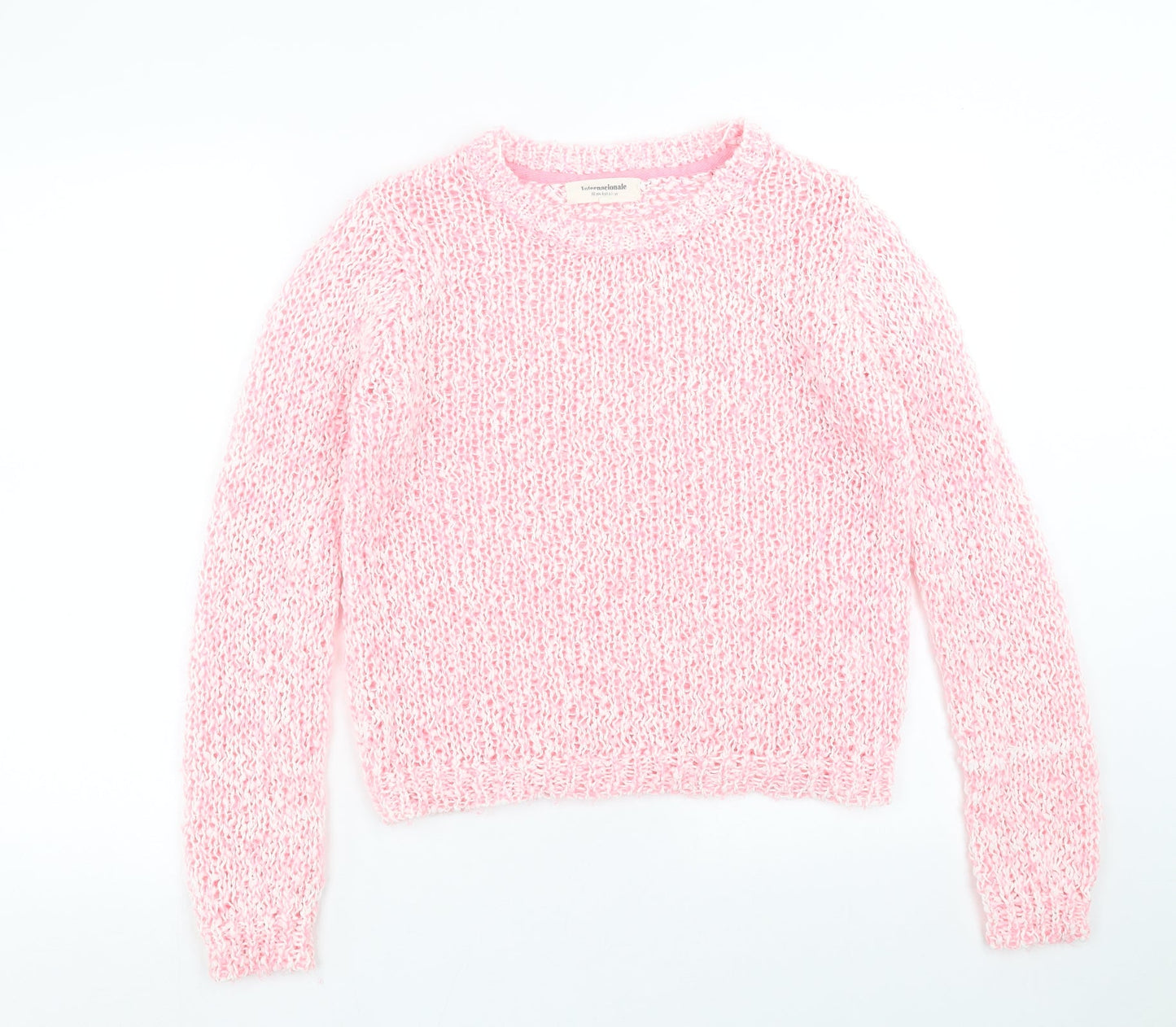 internationale Womens Pink  Knit Pullover Jumper Size 12  - open knit