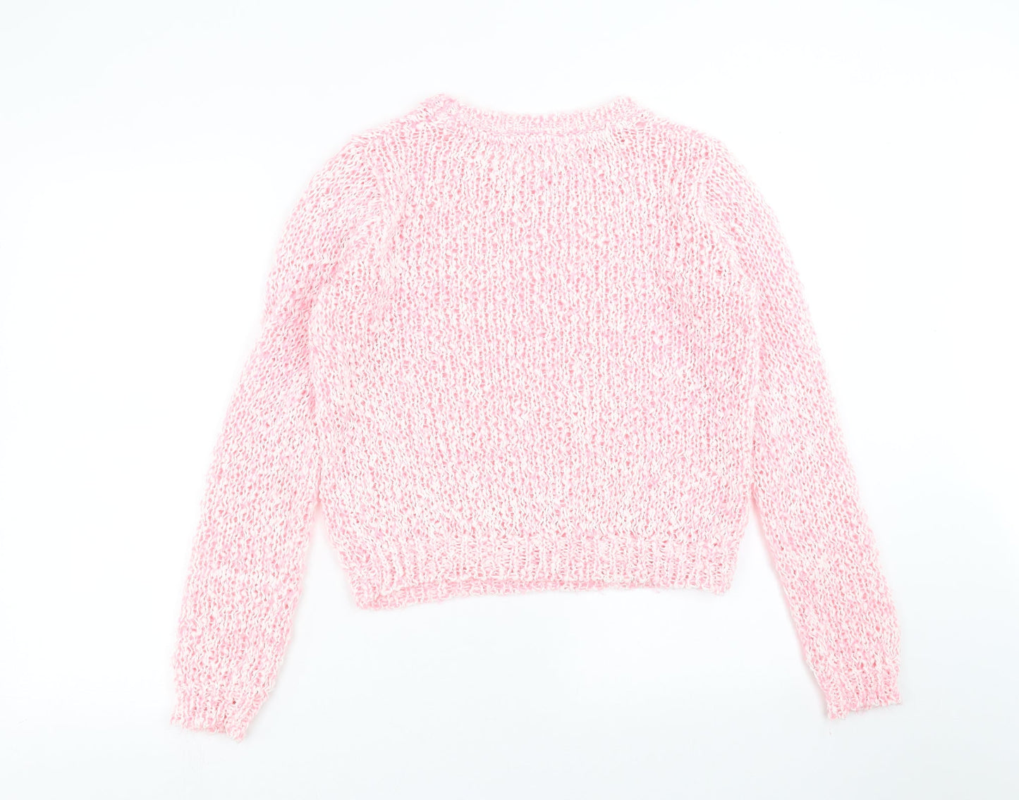 internationale Womens Pink  Knit Pullover Jumper Size 12  - open knit