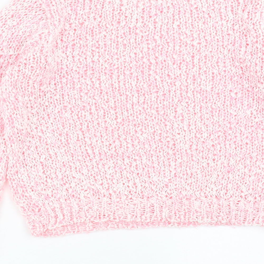 internationale Womens Pink  Knit Pullover Jumper Size 12  - open knit