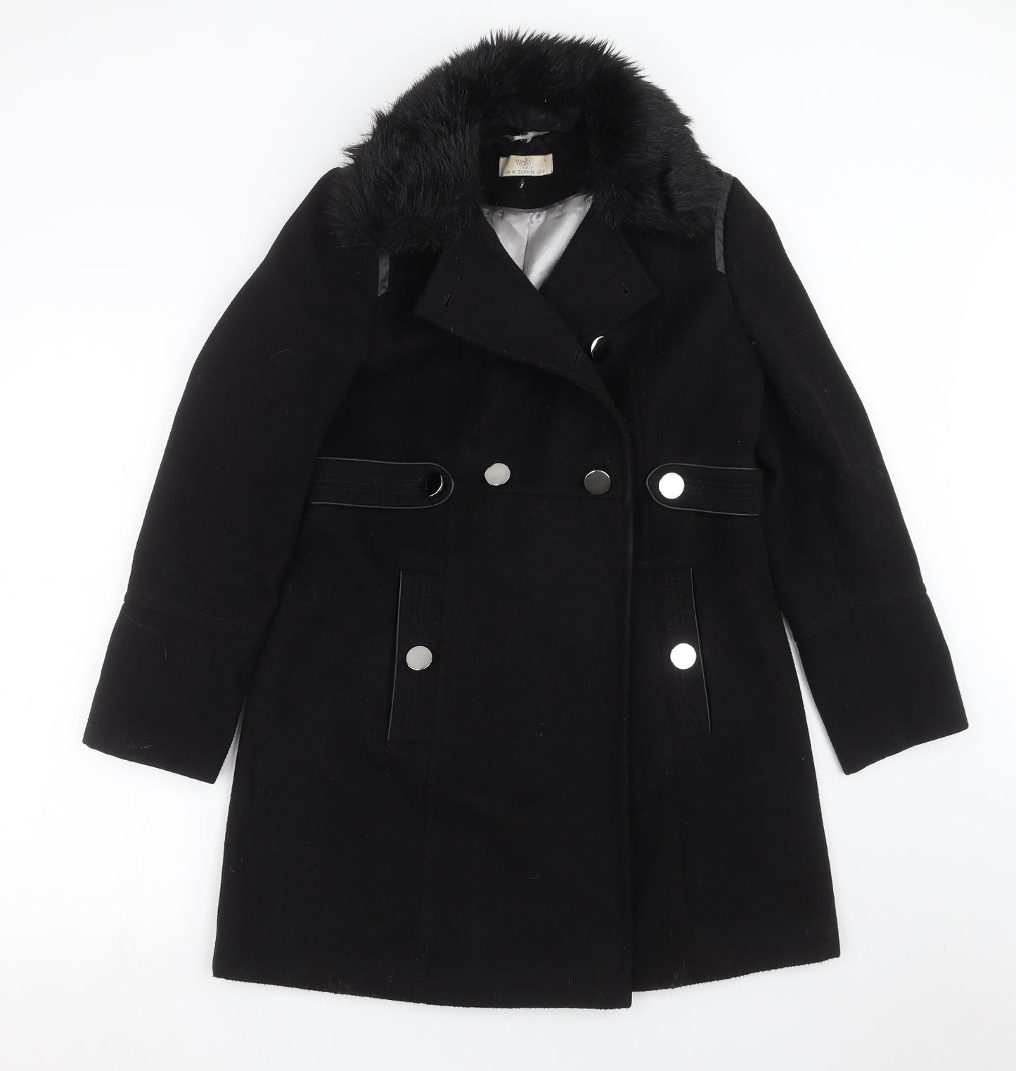 Wallis Womens Black   Jacket Coat Size 10