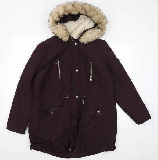 Bonmarche Womens Purple   Rain Coat Coat Size 12