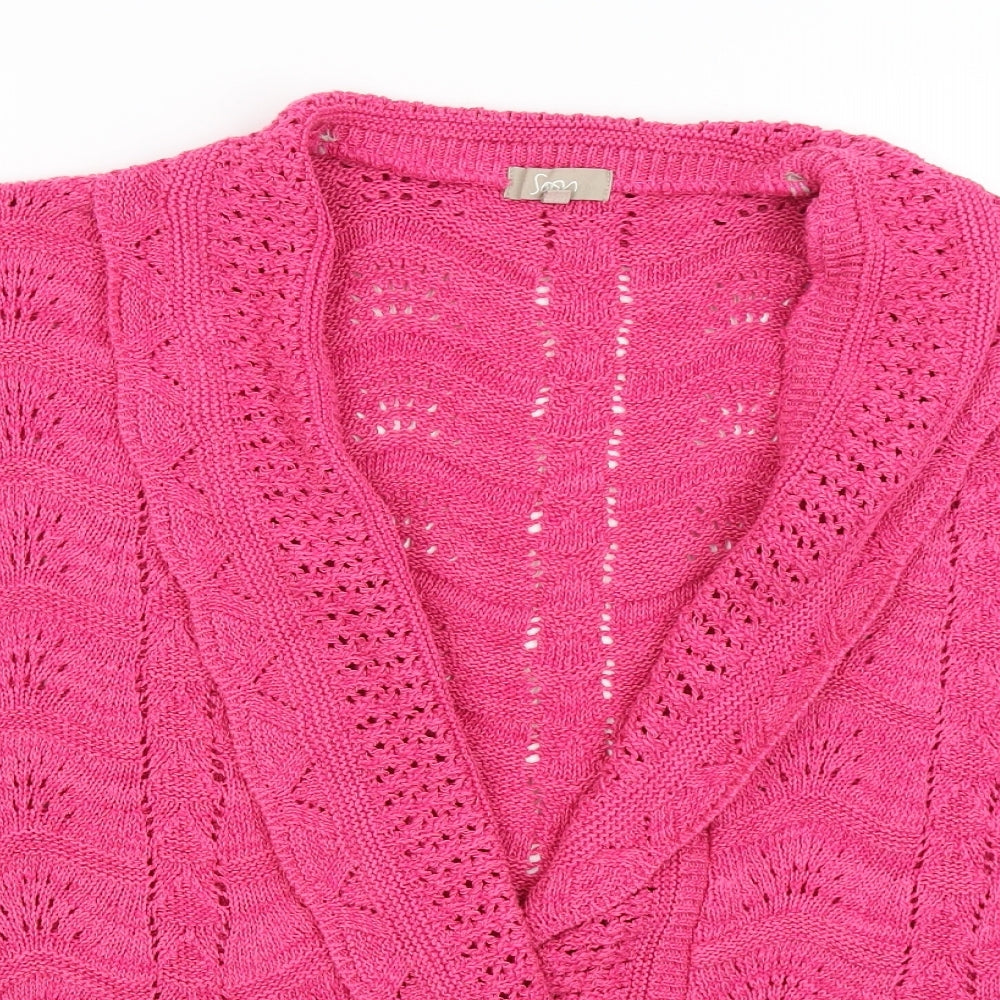 Soon  Womens Pink   Cardigan Jumper Size 16