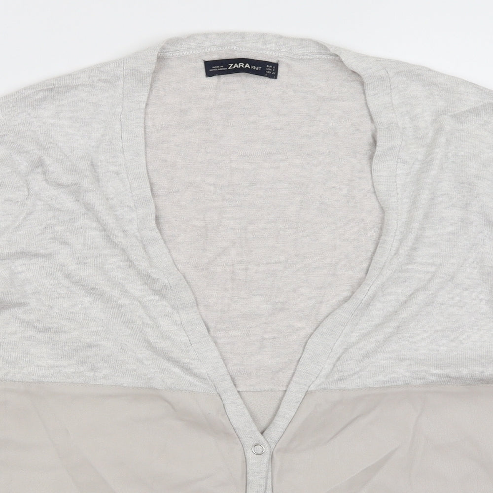 Zara Womens Grey   Cardigan Jumper Size S