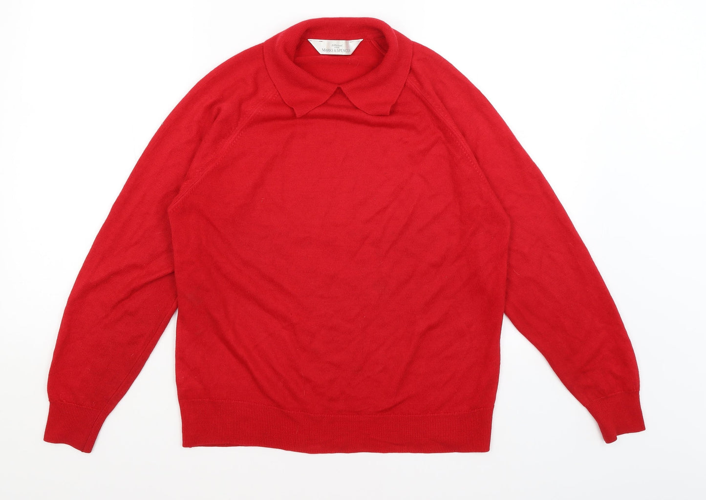 M&S Womens Red   Pullover Jumper Size 12