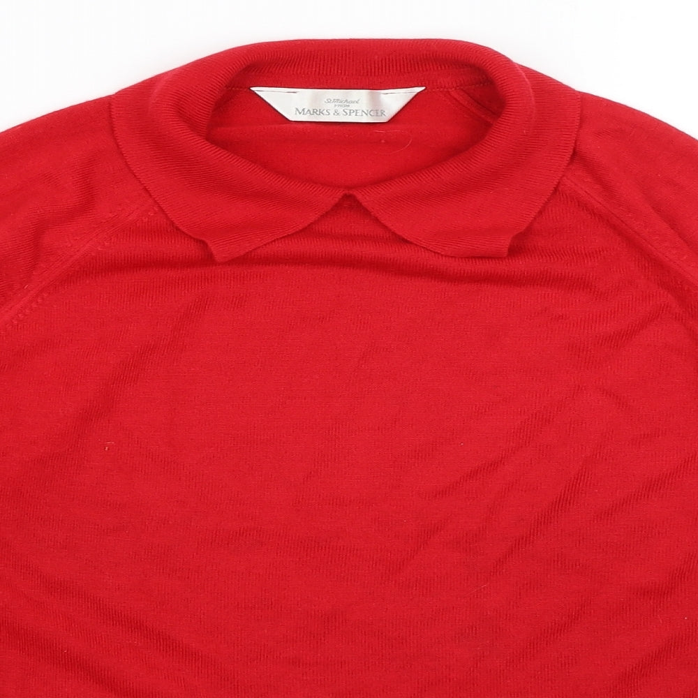 M&S Womens Red   Pullover Jumper Size 12