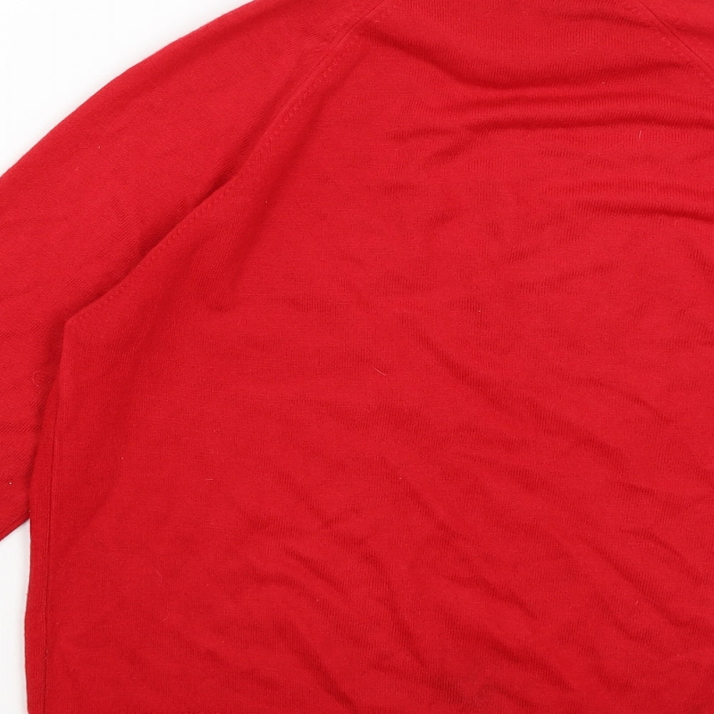 M&S Womens Red   Pullover Jumper Size 12