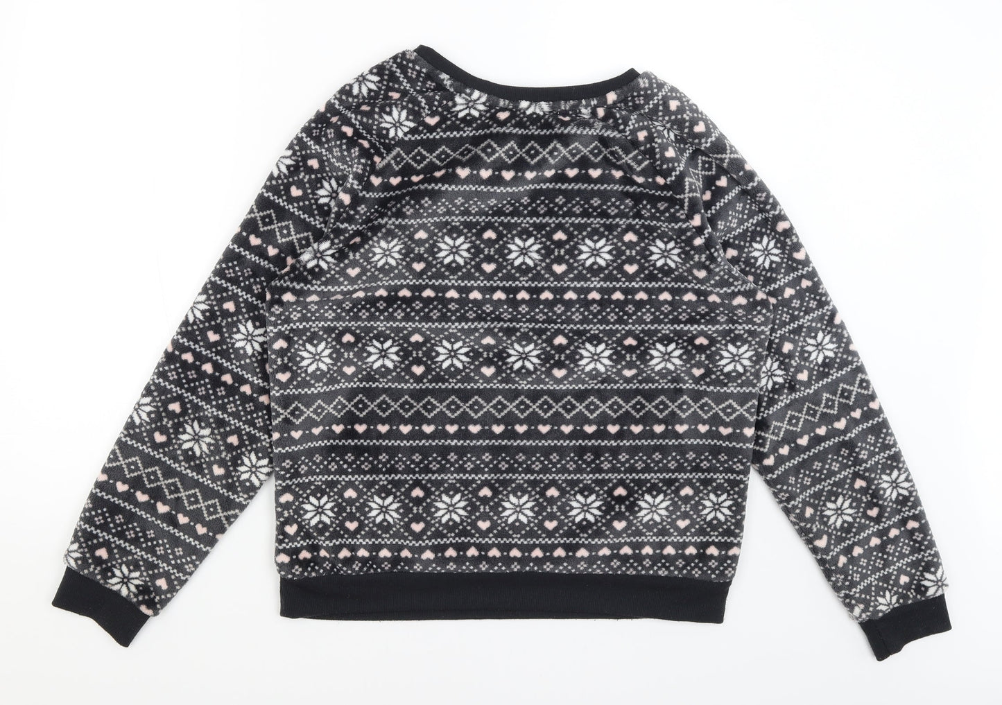 New Look Womens Black Geometric  Pullover Jumper Size 12