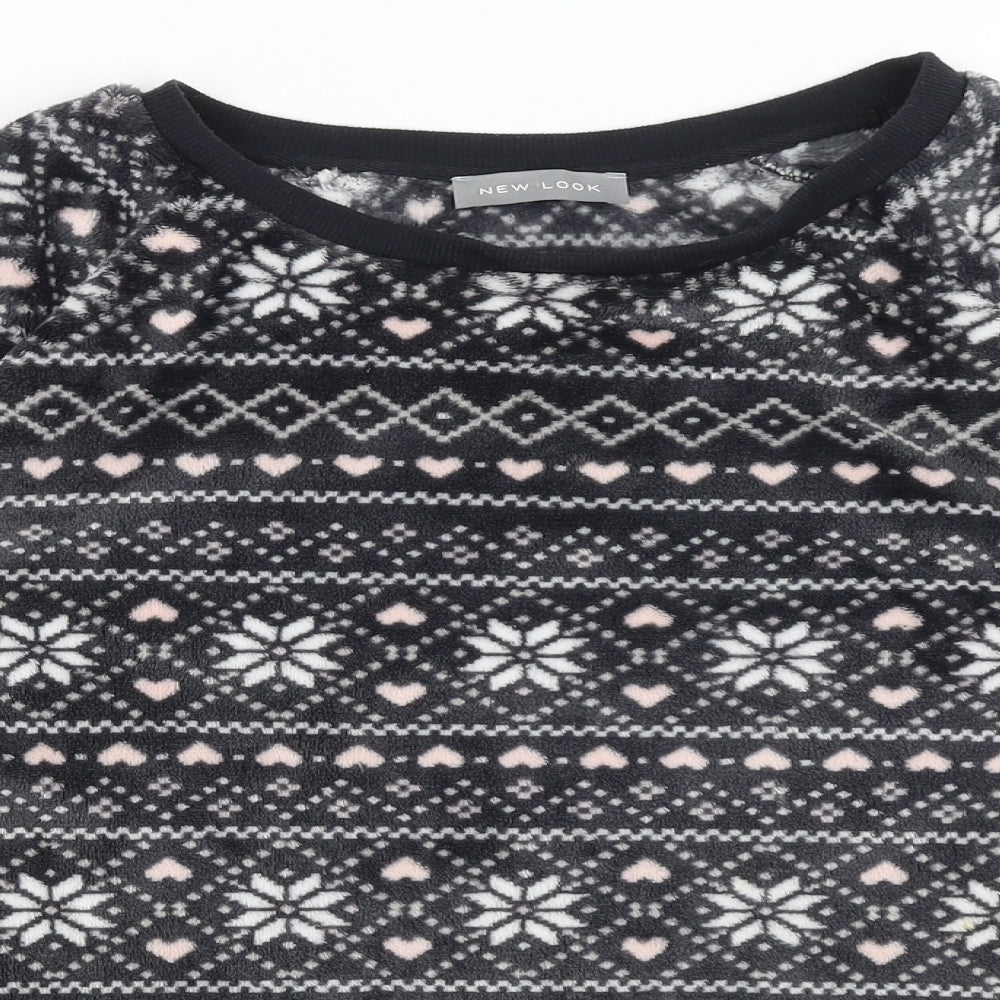 New Look Womens Black Geometric  Pullover Jumper Size 12