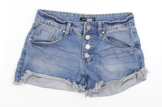 Tutti Frutti Womens Blue   Hot Pants Shorts Size 8