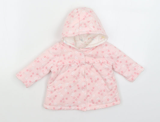 George Baby Pink Floral  Cardigan Jumper Size 0-3 Months