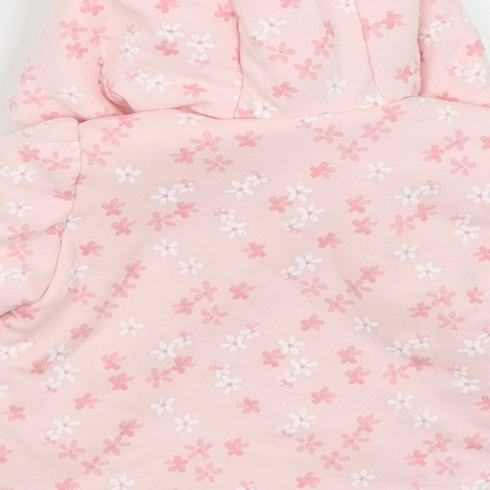George Baby Pink Floral  Cardigan Jumper Size 0-3 Months