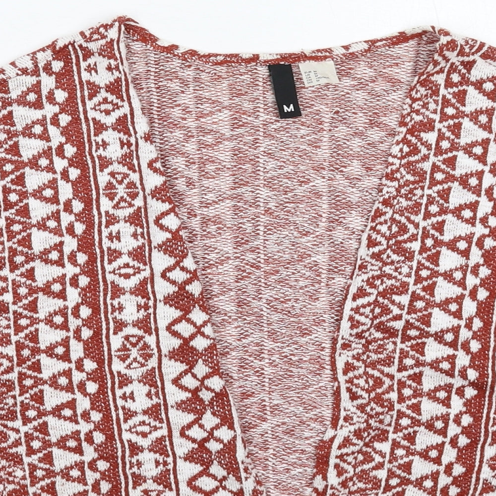 Divided Womens Brown Geometric Knit Cardigan Jumper Size M