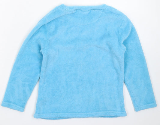 Chill Out Boys Blue Solid Fleece  Pyjama Top Size 8-9 Years