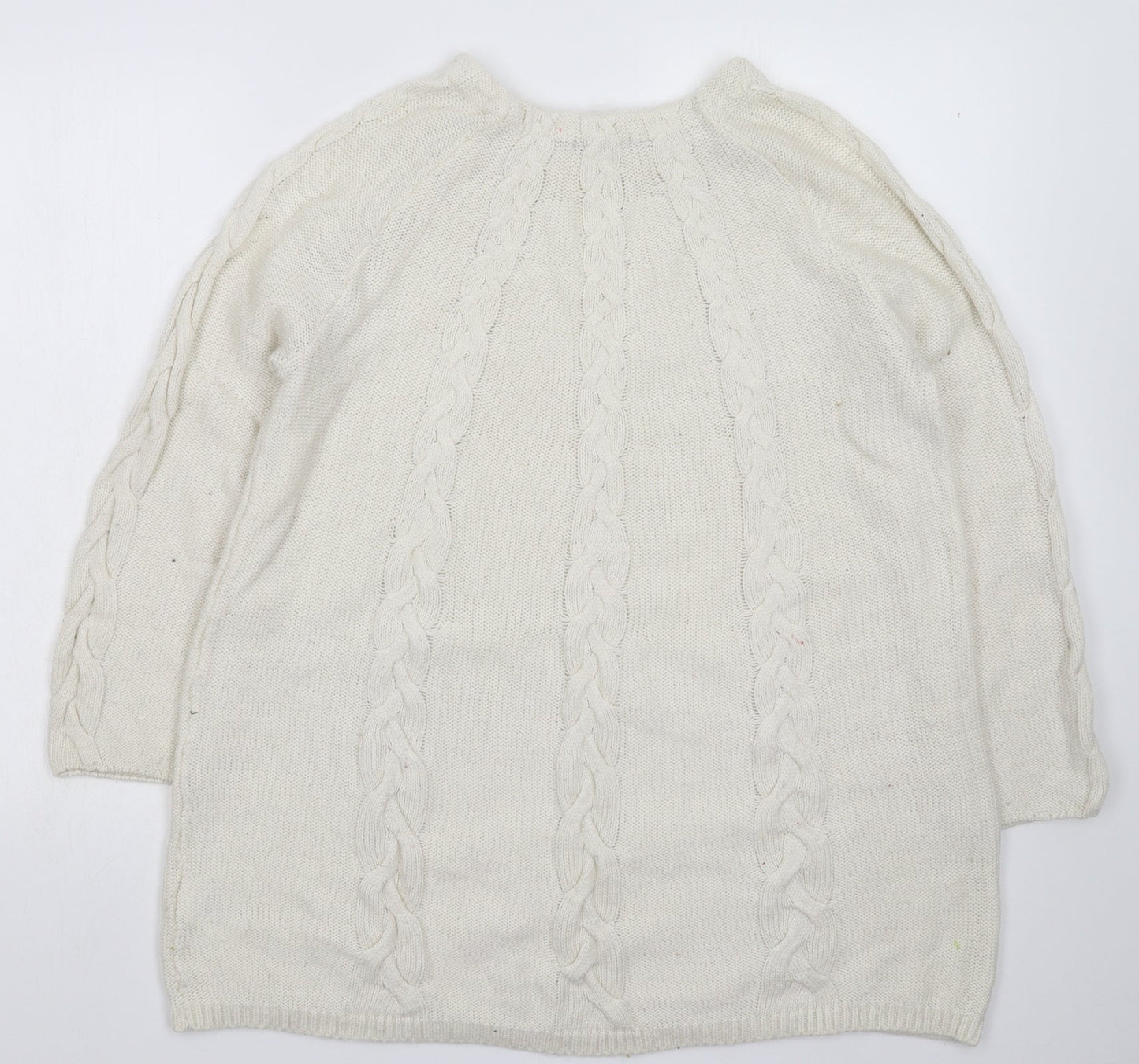 H&M Womens White  Knit Pullover Jumper Size M
