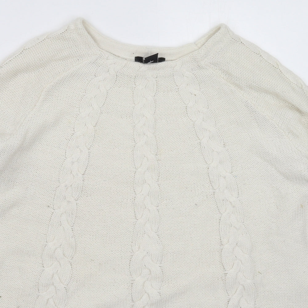 H&M Womens White  Knit Pullover Jumper Size M