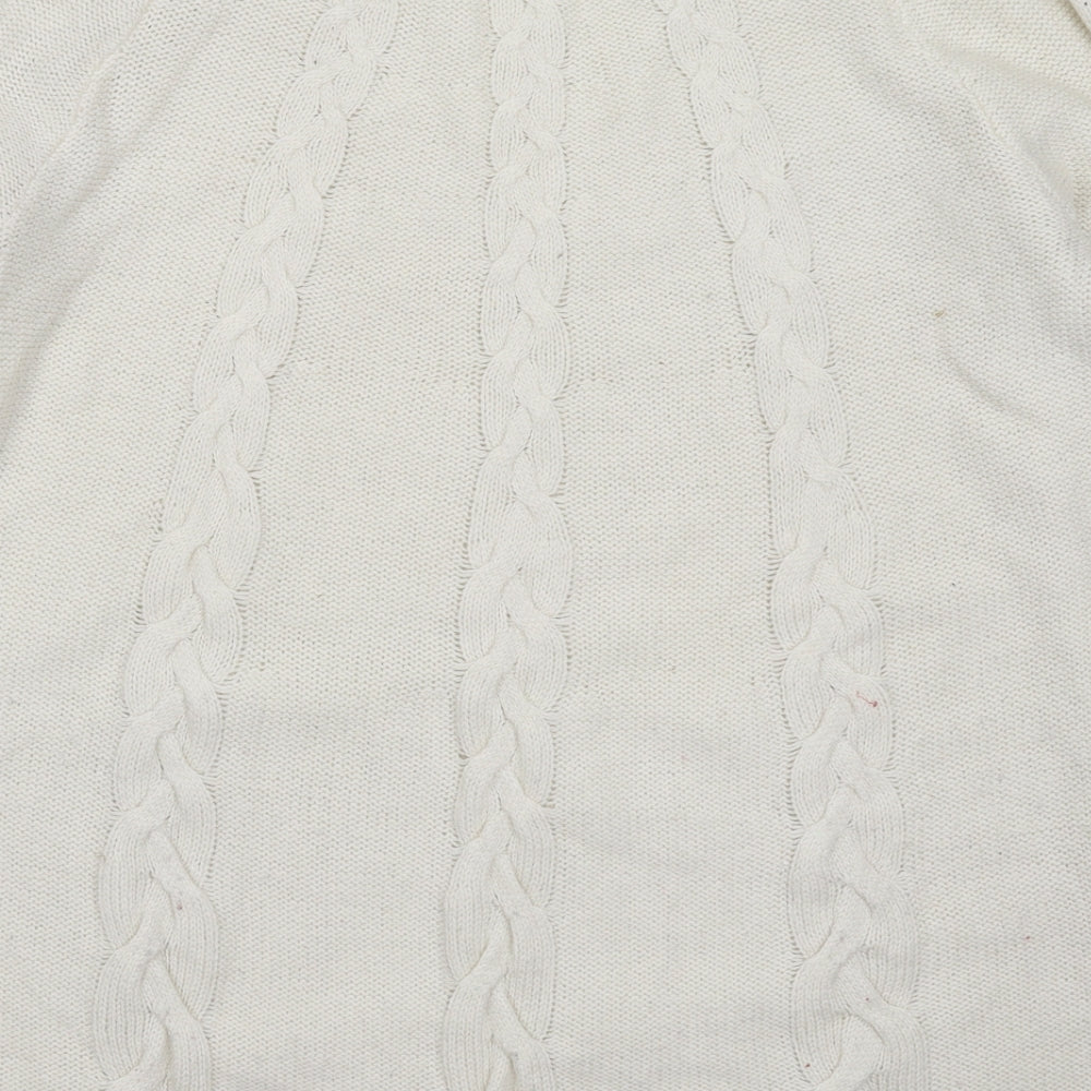 H&M Womens White  Knit Pullover Jumper Size M