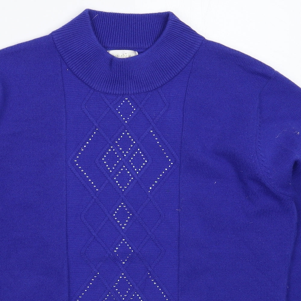 Paramour Womens Blue  Knit Pullover Jumper Size L