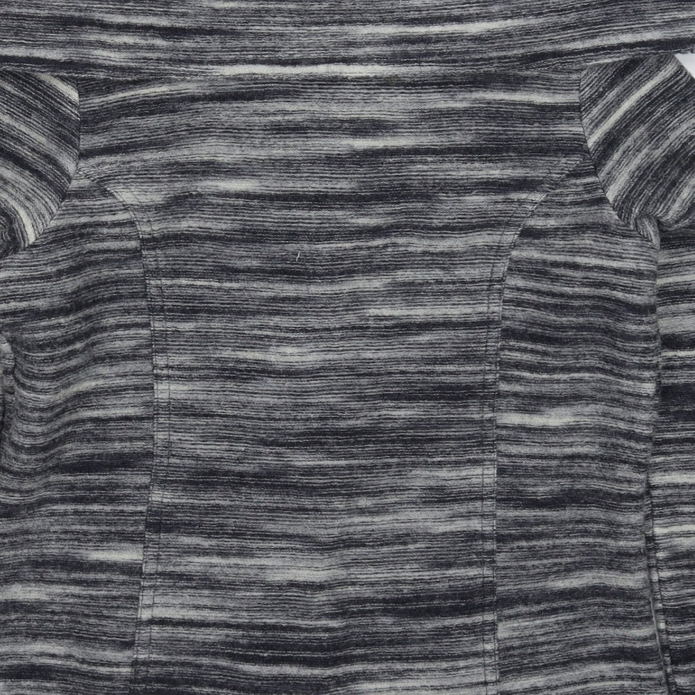 Principles Womens Grey Striped Knit Cardigan Jumper Size 12