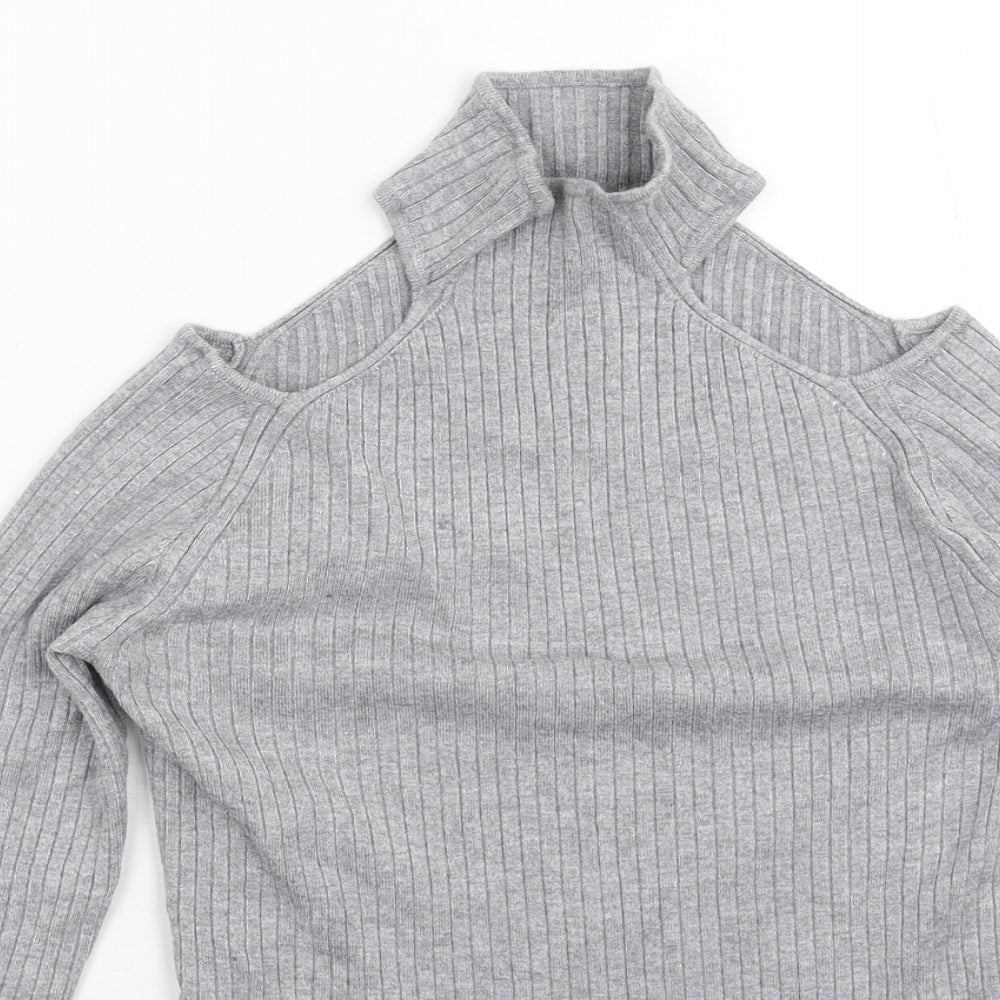 New Look Womens Grey  Knit Pullover Jumper Size 10