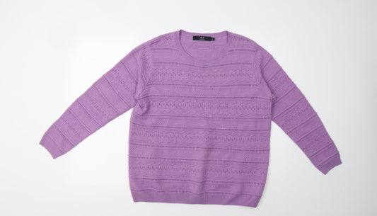 EWM Womens Purple   Pullover Sweatshirt Size L