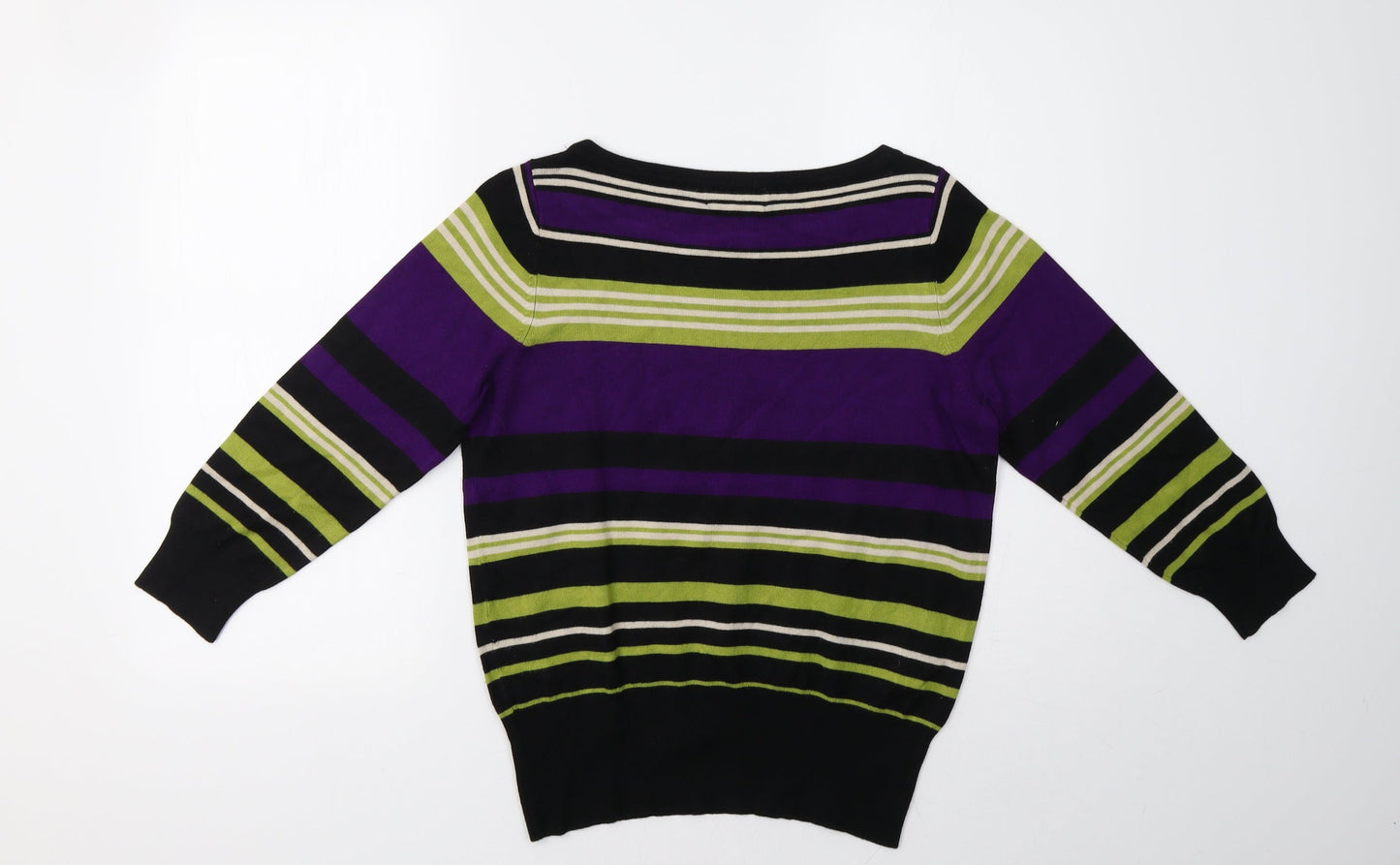 Debenhams Womens Purple Striped  Pullover Sweatshirt Size 14