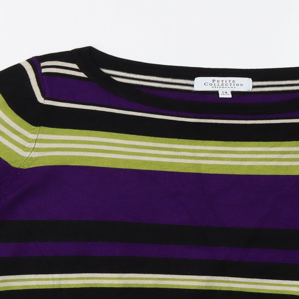 Debenhams Womens Purple Striped  Pullover Sweatshirt Size 14