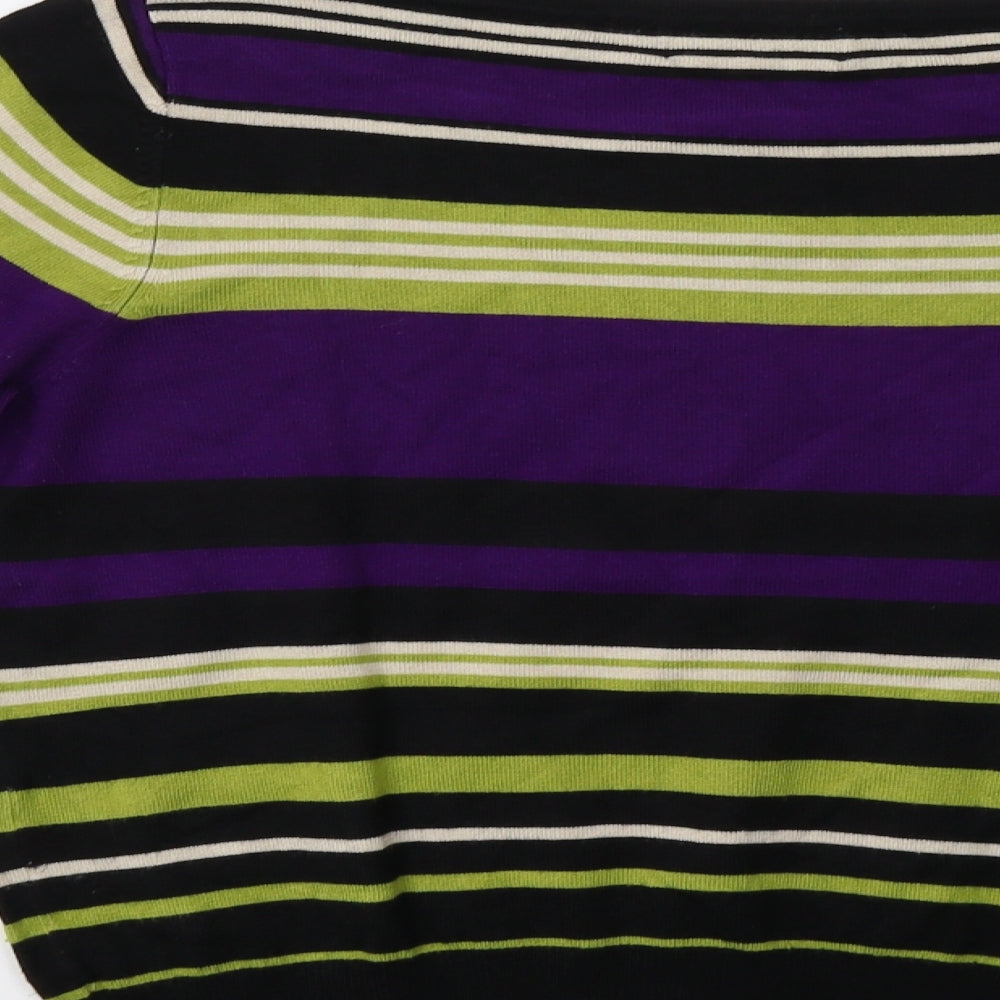 Debenhams Womens Purple Striped  Pullover Sweatshirt Size 14