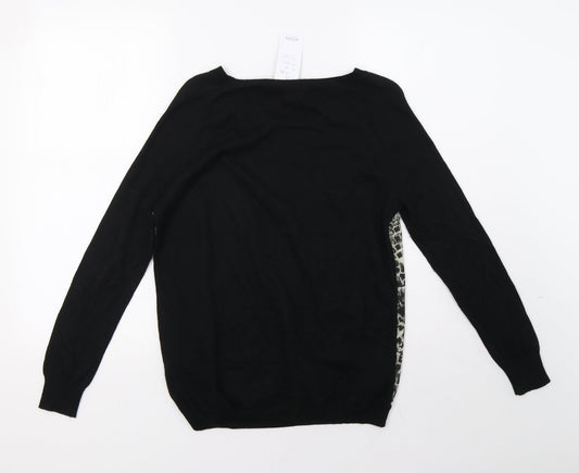 Marks and Spencer Womens Black Animal Print  Pullover Sweatshirt Size 6