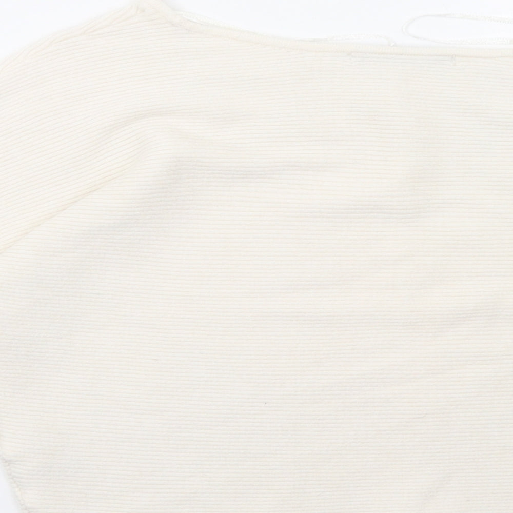 George Womens White   Pullover Sweatshirt Size S