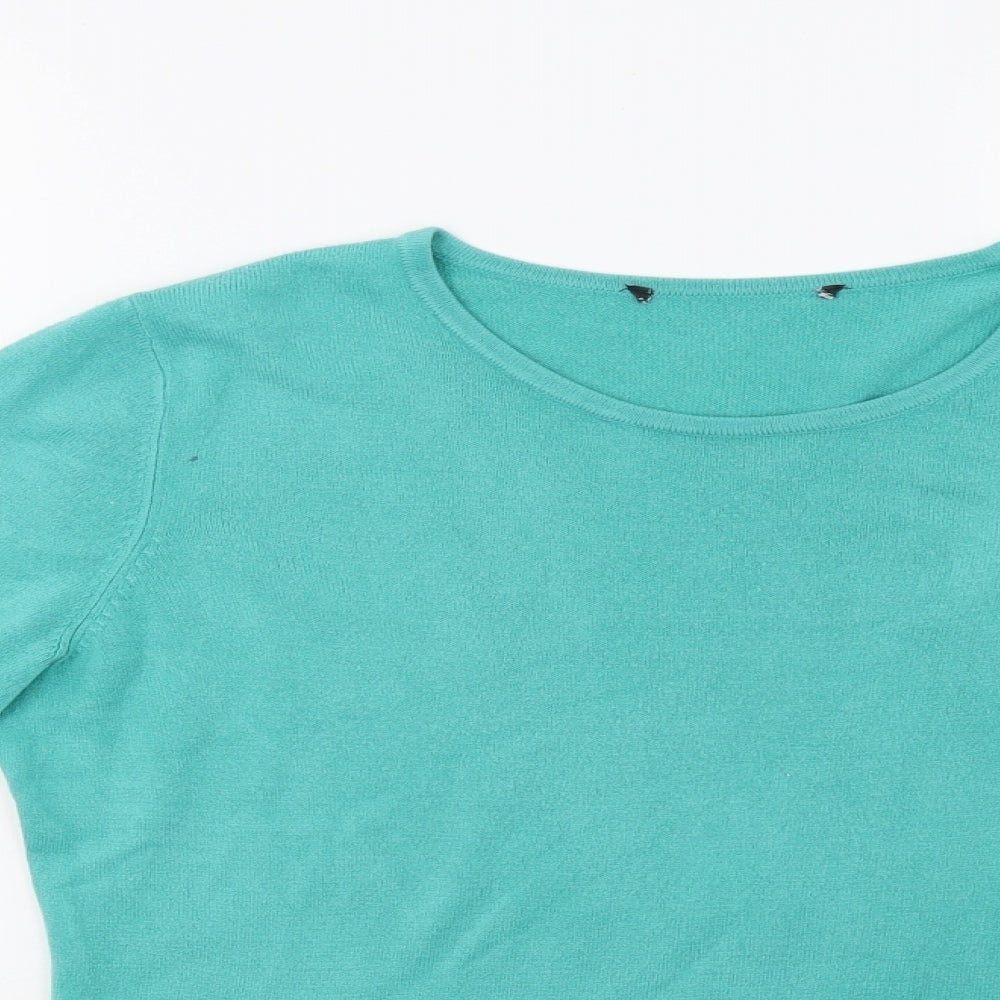 Preworn Womens Green  Knit Pullover Sweatshirt Size 14