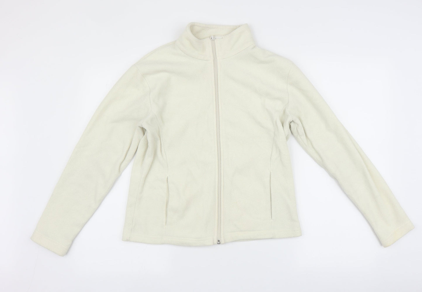 Marks and Spencer Womens White   Full Zip Jumper Size 14