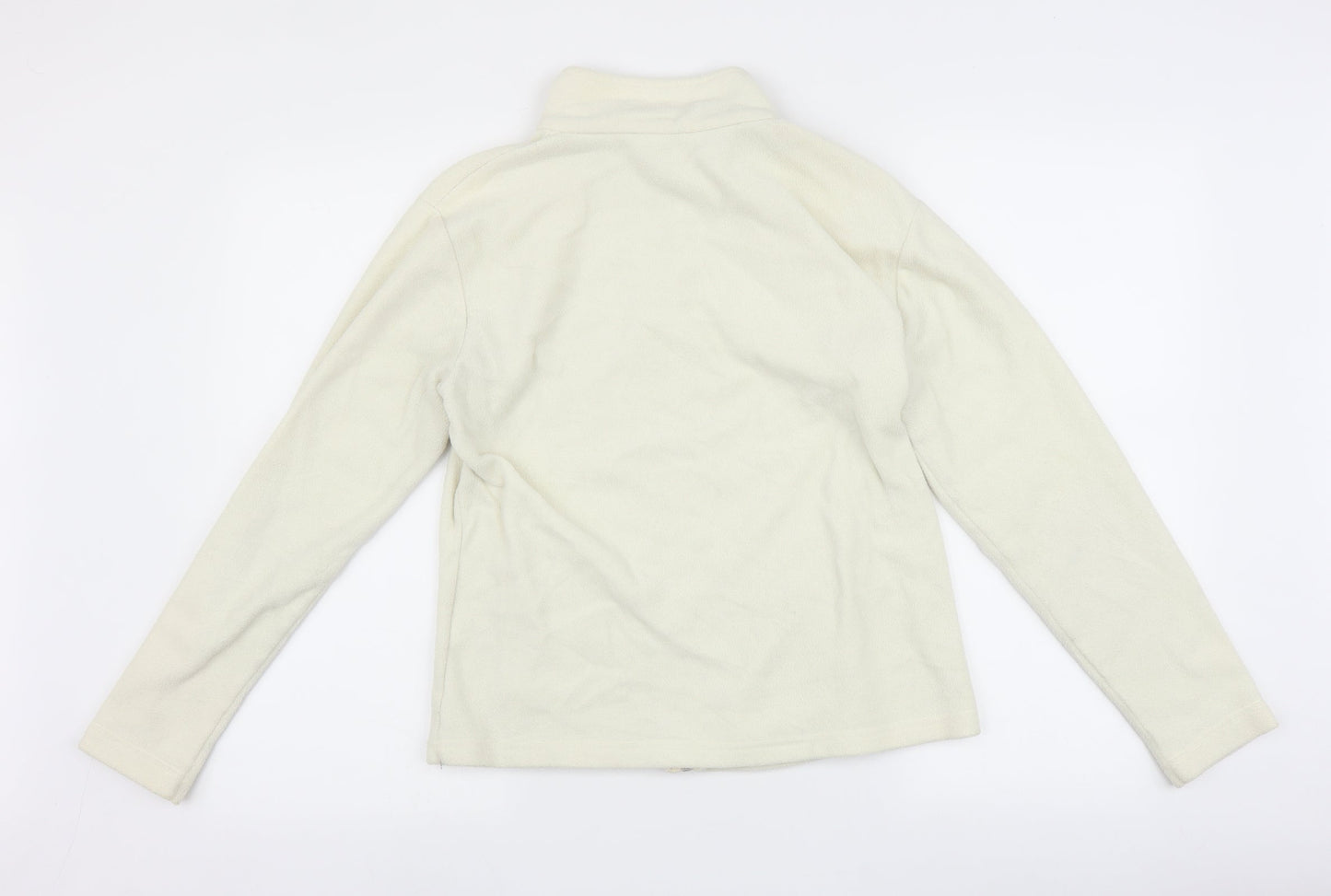 Marks and Spencer Womens White   Full Zip Jumper Size 14