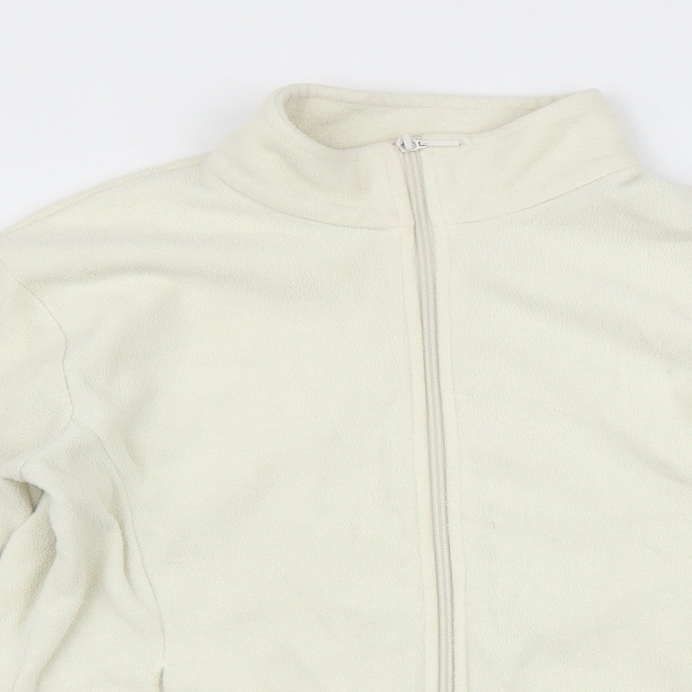 Marks and Spencer Womens White   Full Zip Jumper Size 14